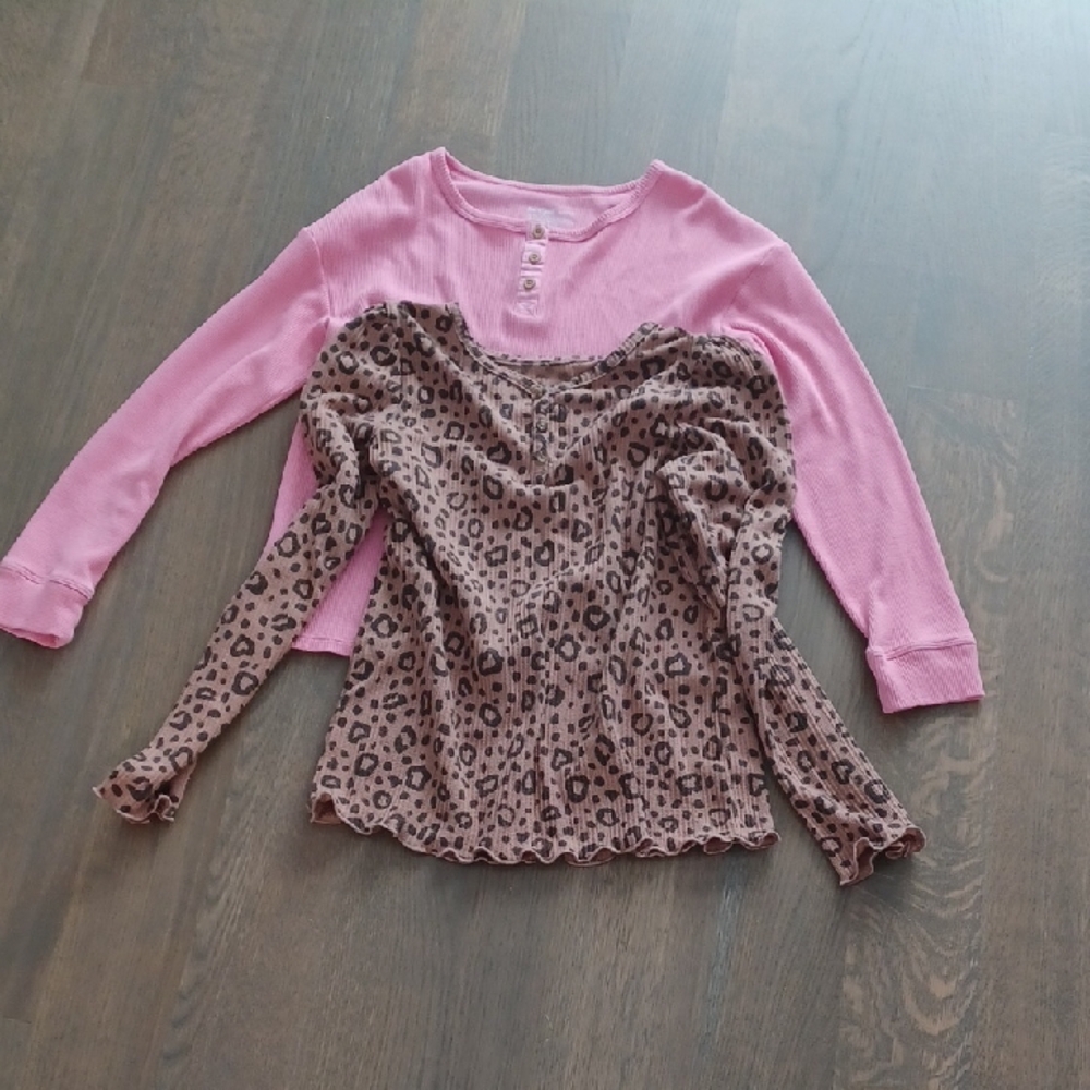 Pink and Brown Leopard Kids Shirt Set